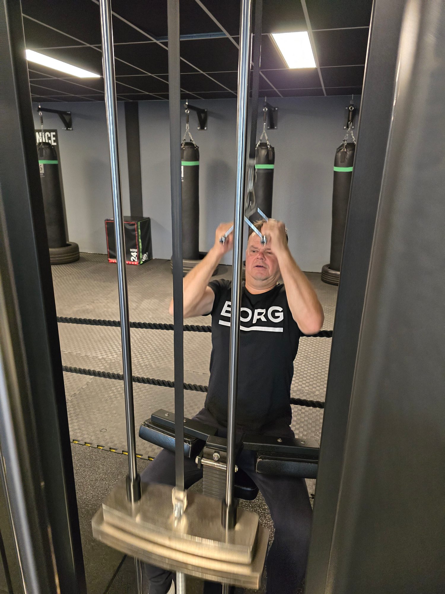 Albert Schaafsma tijdens een krachttraining