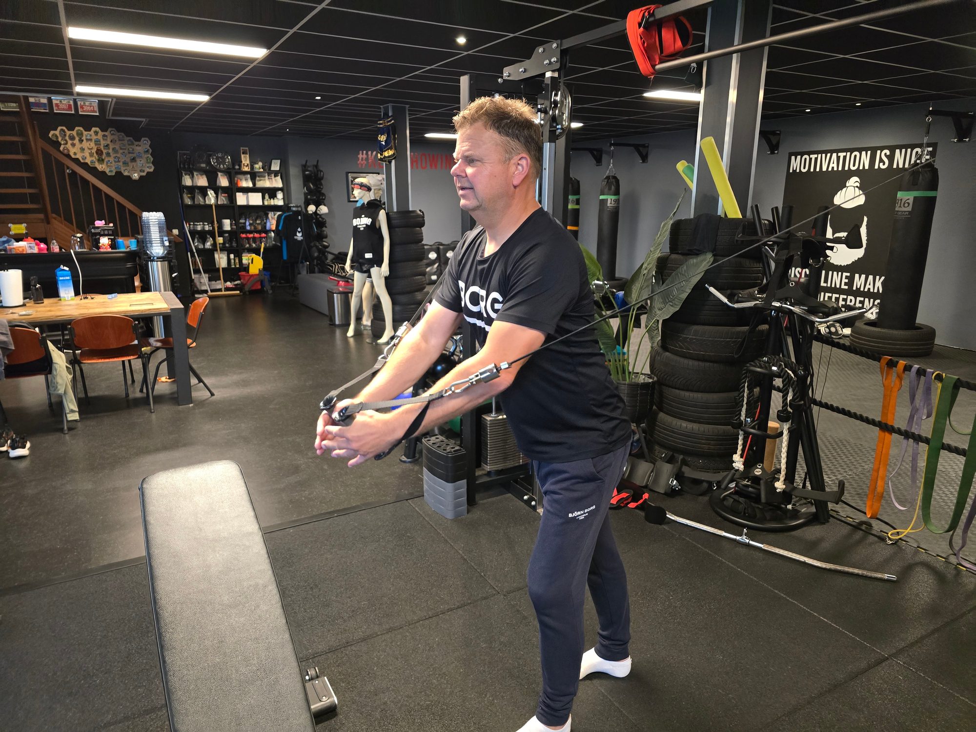 Albert Schaafsma tijdens een functionele training