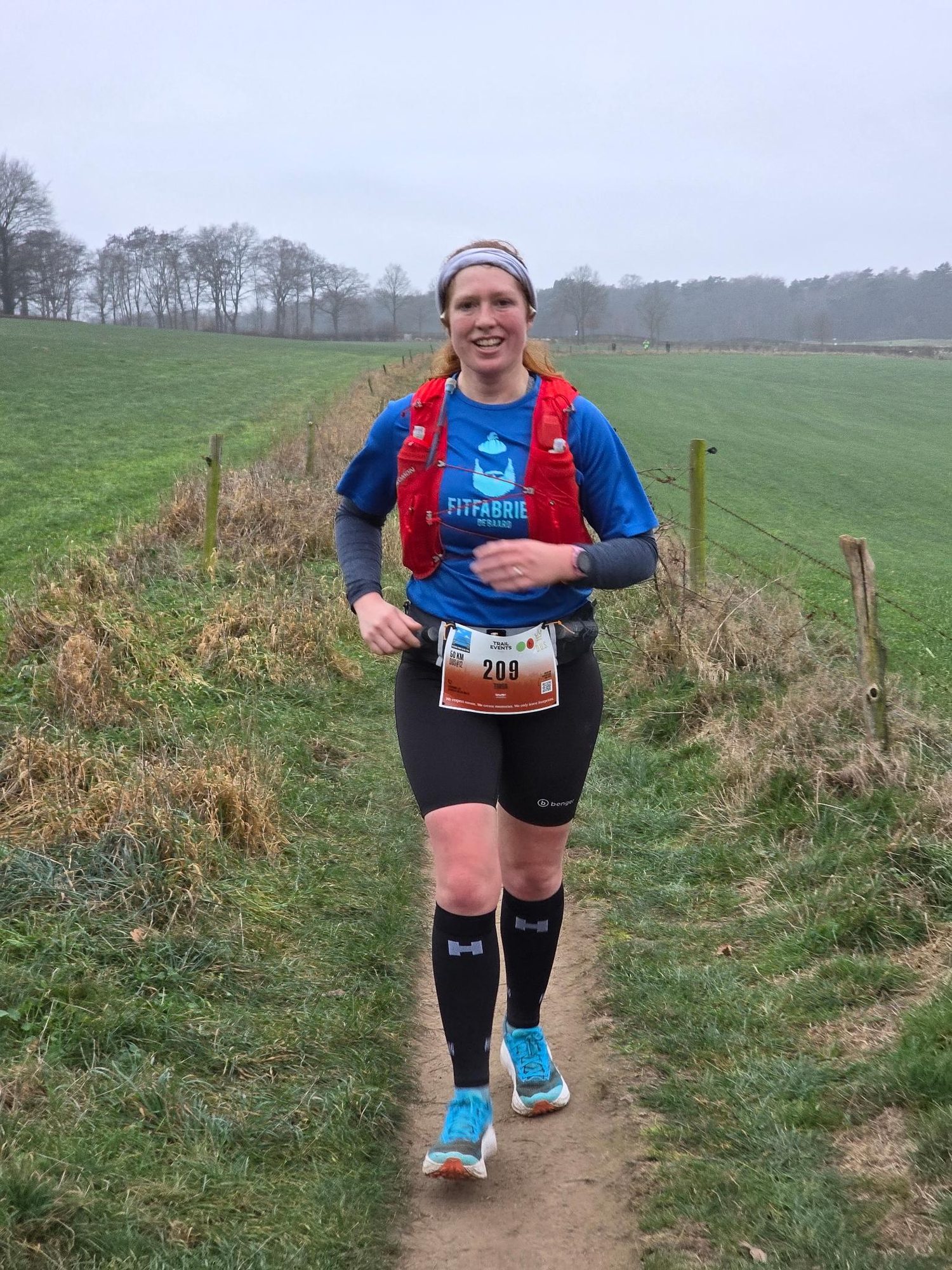 Tirsa ten Hove-Pruis tijdens een trailrun