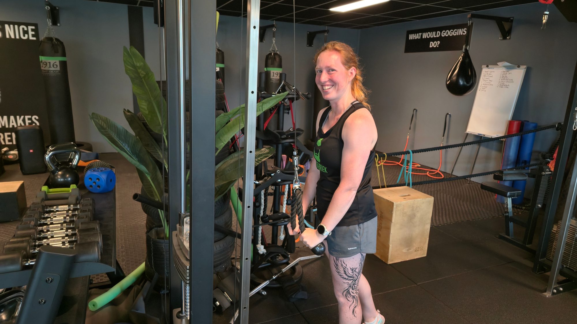 Tirsa ten Hove-Pruis traint bij Fitfabriek De Baard
